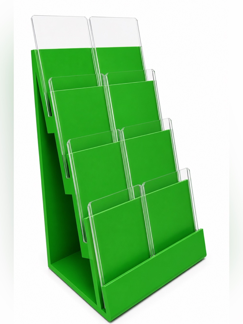 Green Trading Card Display Stand 4 Tier 8 Card For Top Loader / Graded Cards